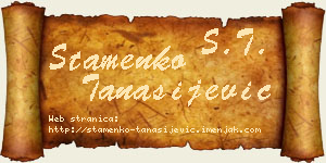 Stamenko Tanasijević vizit kartica